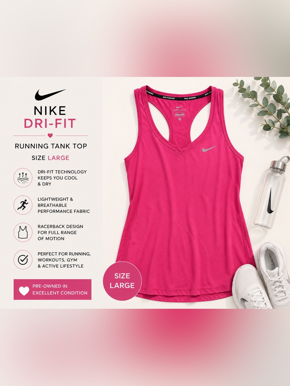 Nike Pink Racerback Dri-FIT Tank Top